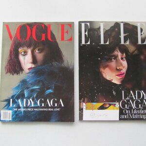 Lady Gaga VOGUE Magazine October 2024 ELLE Magazine February 2025 Lot of 2
